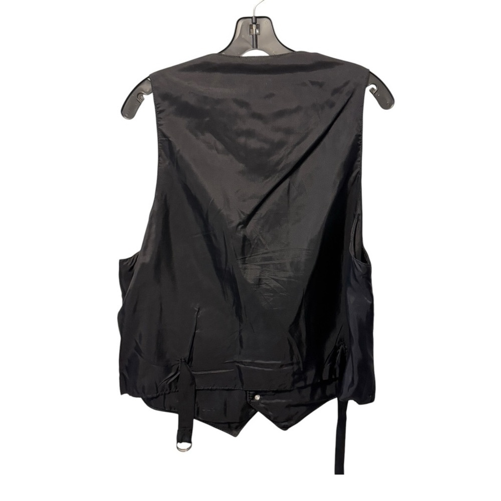 Vintage WESTERN FRONTIER leather vest 44 black SUEDE cowboy waistcoat XL rancher - Picture 3 of 11